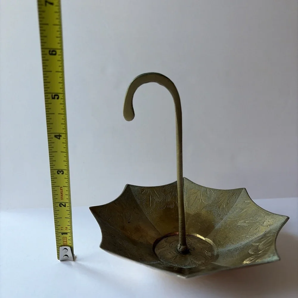 BRASS UMBRELLA TRINKET / RING DISH - Picture 11 of 11